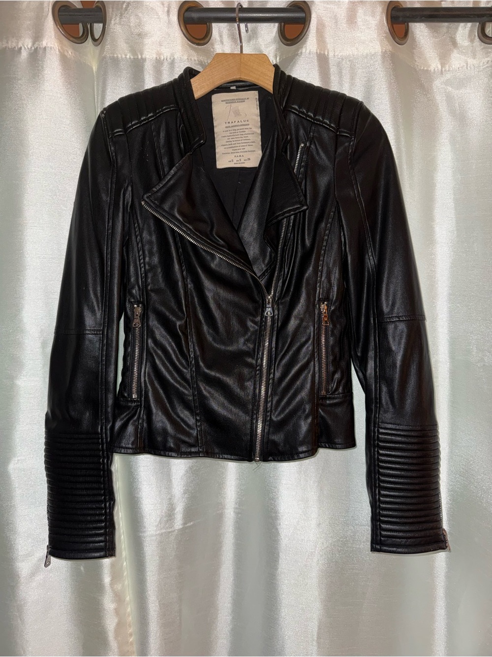 Zara Black Faux Leather Moto Jacket